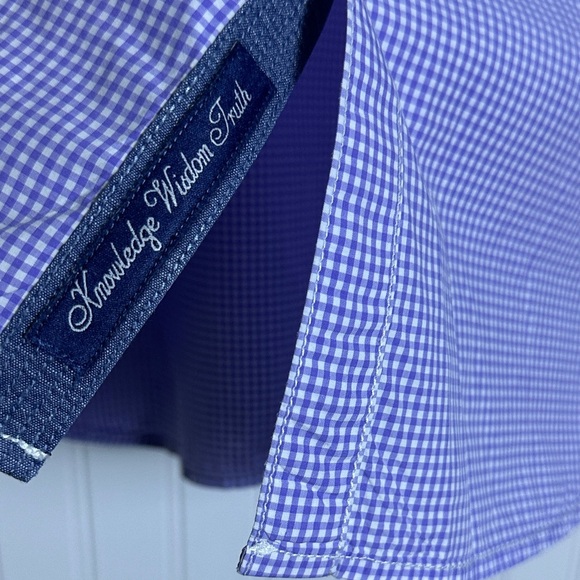 ROBERT GRAHAM Men's Light Purple gingham plaid checked tailored fit designer M - Picture 8 of 15